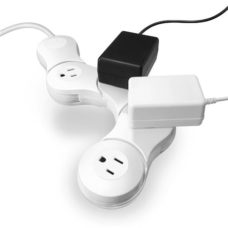 QUIRKY Quirky VPVJP-WH01 Pivot Power Junior - 4 Outlet; White VPVJP-WH01